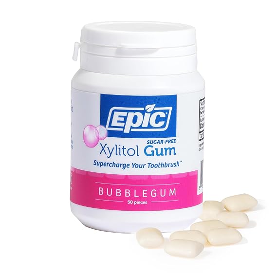 Epic Xylitol Bubblegum Gum, 50 Pieces