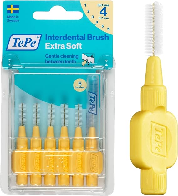 TePe Arayüz Fırçası, Ekstra Yumuşak, Sarı, 0.7mm/ISO 4, 6 adet