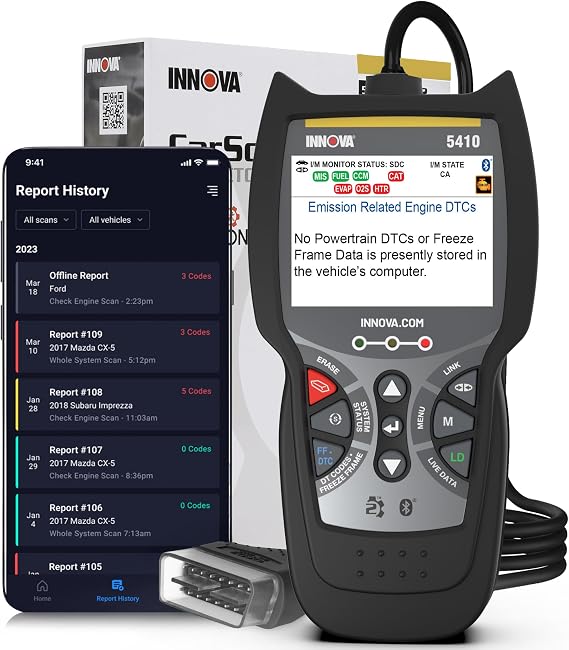 Innova 5410 All-System OBD2 Scanner Diagnostic Tool for Cars & Trucks Automotive Scan Tools for Engine, ABS, SRS & Transmission, Bluetooth Compatible with America's Top Car Repair App