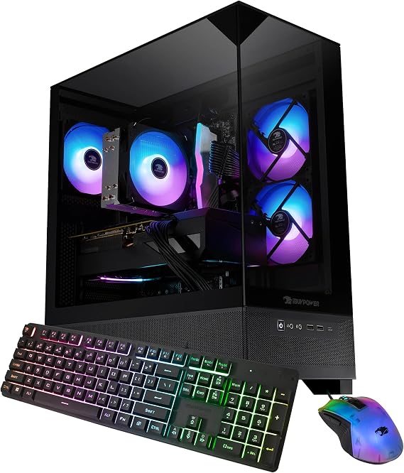 iBUYPOWER Element SE Gaming PC Desktop Computer AMD Ryzen 5 8400F CPU, AMD Radeon RX 6500XT 4GB GPU, 16GB DDR5 RGB 5200MHz RAM, 1TB NVMe SSD, Windows 11 Home, Gamer Keyboard and Mouse - ESA5R65XT02