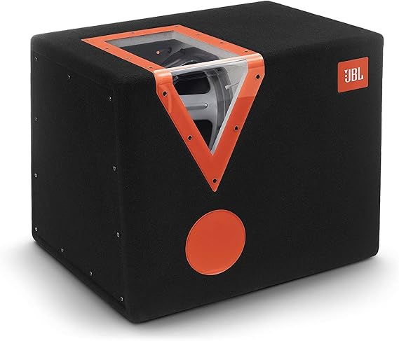 JBL CSX-1400BP 12-Inch Car Audio Bandpass Subwoofer Box with Acrylic Window - Black/Orange