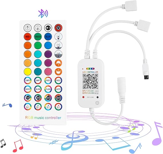 RGB Music LED Strip Lights Remote Controller, Smart Bluetooth LED Control