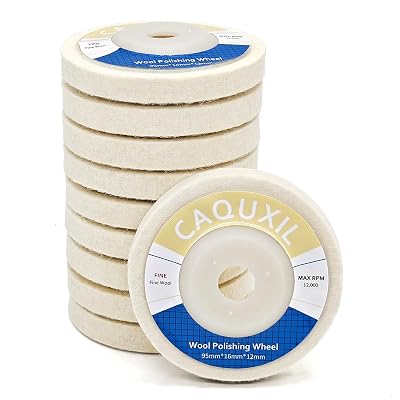 10PCS Wool Polishing Wheel Disc 95mm, Wool Felt Disc Buffing Wheel for Angle Grinder, Polishing Pad, 12mm Thick, Fine Wool