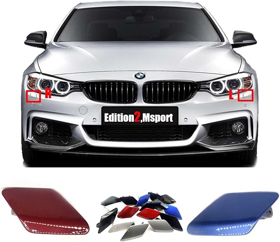 Headlight Washer Cover for 13-21 BMW 4 M-Sport F32 Coupe F33 Convertible F36 Gran Fit 428ix 430ix 435ix 440ix 2013 2014 2015 2016 2017 2018 2019 2020 2021 Cleaning Headlamp Spray Nozzle