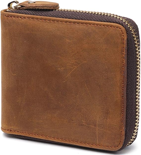 Huztencor Zipper Wallet Men RFID Blocking Leather Bifold Credit Card Wallets (FBA) | RFID Blocking