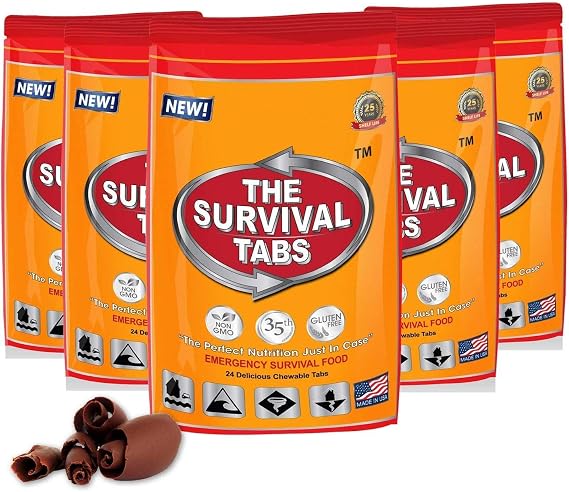 Survival Tabs 5-Pack 24 tabs per pack Chocolate