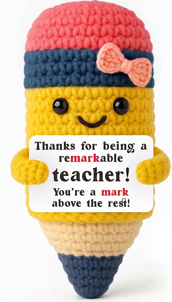 OCCdesign Mini Crochet Pencil Thank You Teacher Gifts for Women Men