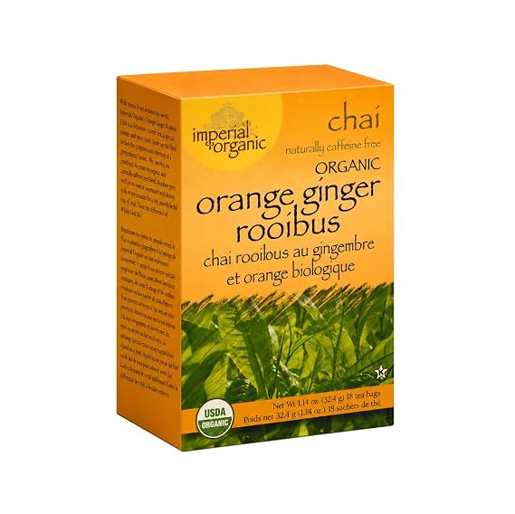 Uncle Lee's Tea - Imperial Chai Organic Orange Ginger Rooibus Caffeine Free - 18 Tea Bags