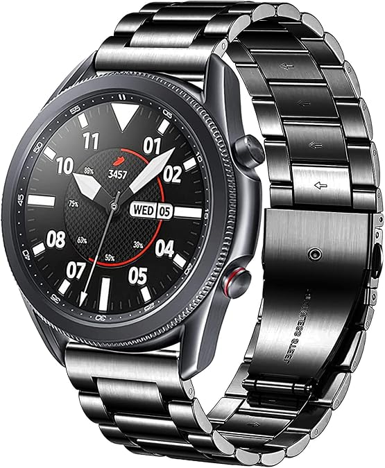 DEALELE Bands Compatible with Samsung Galaxy Watch 46mm / Galaxy 3 45mm, 22mm Stainless Steel Metal Replacement Strap for Huawei Wacth GT5 / GT5 Pro / 4/4 Pro / GT4 / 3/3 Pro / GT3 46mm