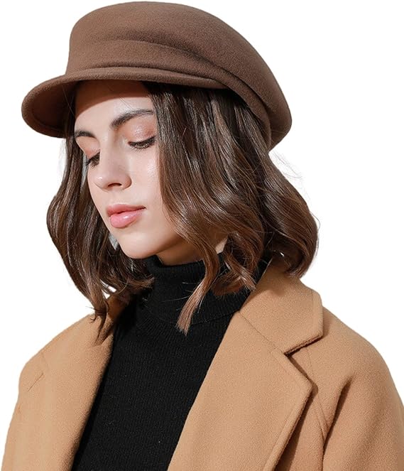 Women's Wool Newsboy Cap Women's Fashion Beret Caps Winter Casual Hats
