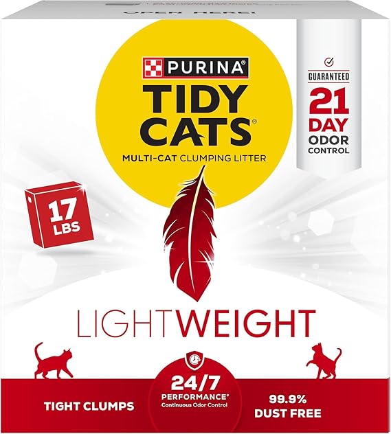 Purina Tidy Cats LightWeight Clumping Multi-Cat Litter, 17 lb Box