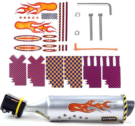 Exhaust Pipe, 6 Different Turbo Motorcycle Sound Effects Bicycle MTB Road Bike Exhaust Pipe Silver