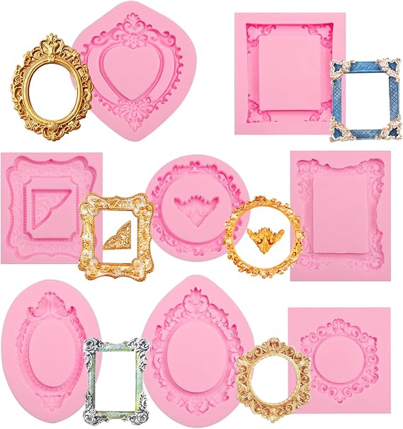 Silicone Picture Frame Molds for Fondant Resin Clay Chocolate