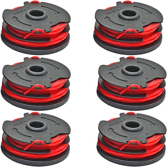 6 Pack 0.065'' Replacement Trimmer Spools for Hyper Tough Weed Eater String Trimmer Compatible with Hyper Tough GGT500WU 4.6 Amp Electric String Trimmer HT18-401-004-01 HT-21-401-002-04