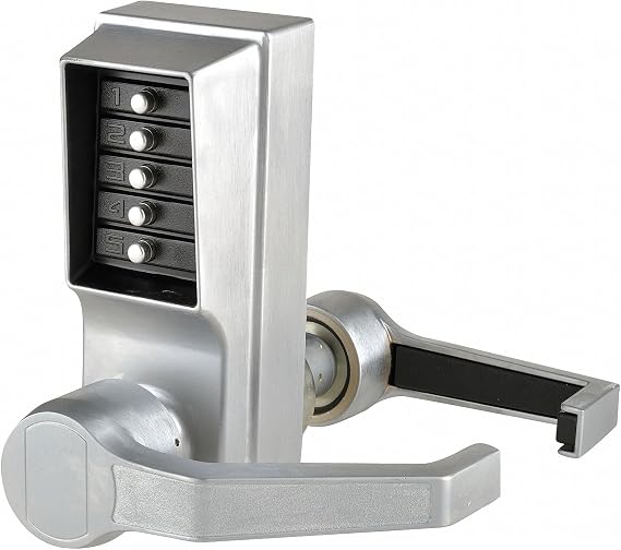 Kaba LR-1011-26D-41 Push Button Lock, Entry, Satin Chrome