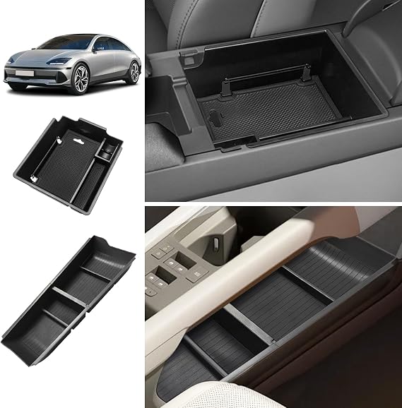 BestEvMod Armrest Box & Lower Tray for 2023-2025 2026 Hyundai Ioniq 6 2PCS