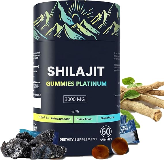 Shilajit Gummies Non-GMO | Travel Friendly | 60 Gummy