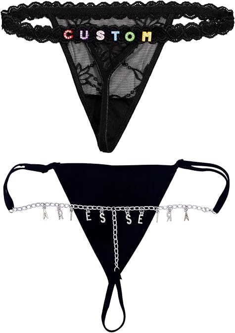Personalized Sexy Waist Chain Thong for Women Custom Name Letter Jewelry G-string Silver Chain Panties Gift for Her