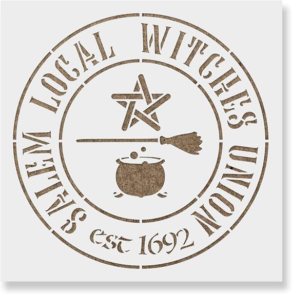 Salem Local Witches Union Stencil - Effortlessly Create Ghoulish Party Decor, Spooky Stencils, Paint Stencils, Halloween Table Decor