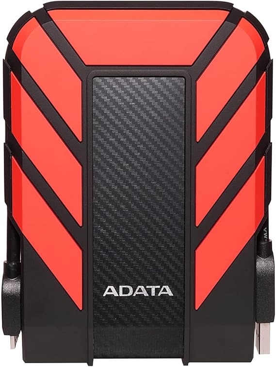 ADATA HD710 Pro External Hard Drive - 2TB USB 3.2 Gen1 Portable HDD for Gaming & Backup Storage - IP68 Waterproof & Dustproof - MIL-STD Shock Resistant - Red - 1 Count