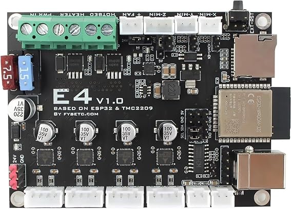 Compatible For FYSETC E4 Board with Built-in Wi-Fi and Bluetooth 4 pcs TMC2209 240MHz 16M Flash 3D Printer Control Board Based for 3D Printer
