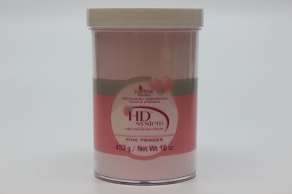 EZ Flow High Definition Pink Powder False Nails, 16 Ounce