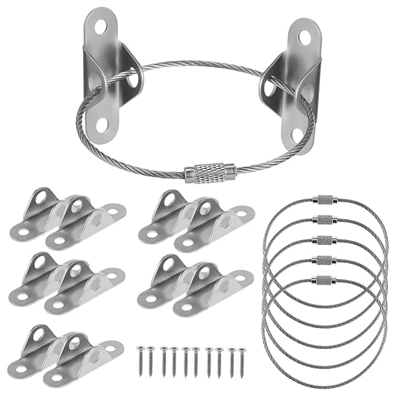 Yardwe 6Sets Tip Furniture Anchors Safety Straps for Wall Mounting Earthquake Resistant Furniture Secure Straps for Bookshelves Cabinets and Wardrobes