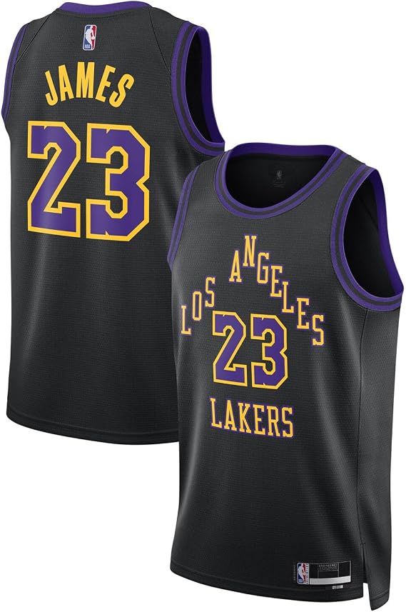 Outerstuff Lebron James Los Angeles Lakers NBA Kids Youth 8-20 Black City Edition Swingman Jersey