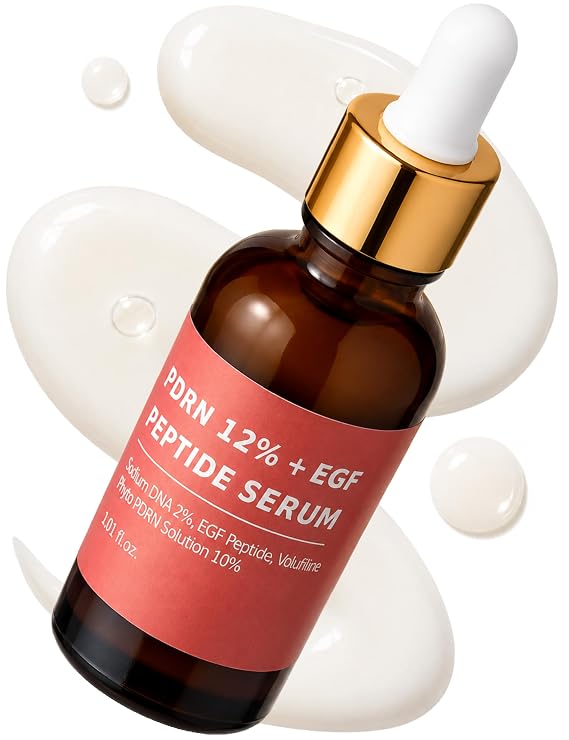 Salmon DNA PDRN 120,000 ppm EGF Peptide Microneedling Serum w/Volufiline, Phyto PDRN 12%, Growth Factor - Anti-Aging Face Serum with Niacinamide, Hyaluronic Acid 1 Fl Oz Korean Skincare