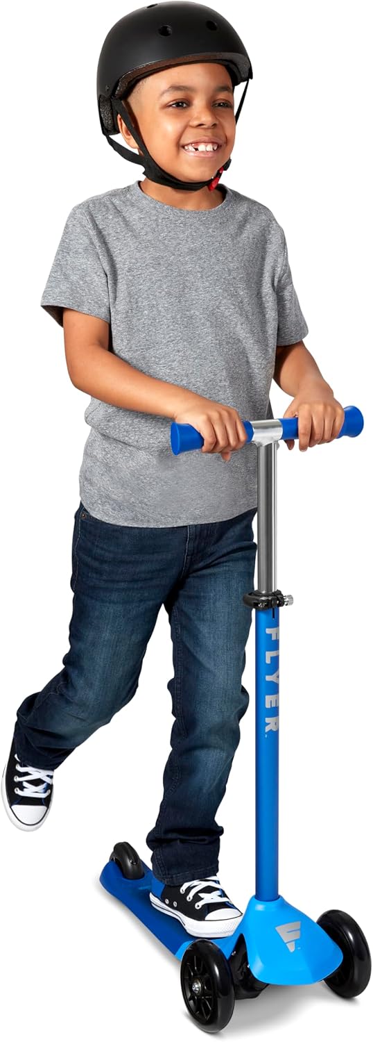 Flyer Glider Pro, Radio Flyer Lean to Steer Kids Scooter, Blue, for Kids Ages 5 Years