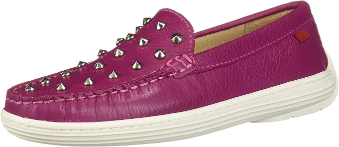 Marc Joseph New York Kid's Kids Boys/Girls Genuine Leather Studded Loafer Shoe, Black Grainy