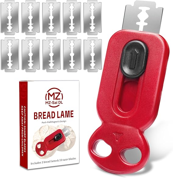 Magnetic Retractable Bread Lame,10 Replaceable Blades Dough Scoring Tool for Sourdough Baking