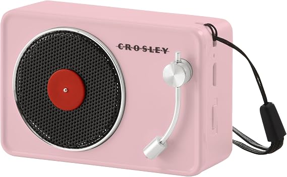 Crosley CR3029A-PI Mini Record Player Portable Bluetooth Speaker, Pink