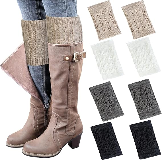 Loritta Womens Boot Socks, Winter Warm Knit Cuffs Leg Warmers Gifts