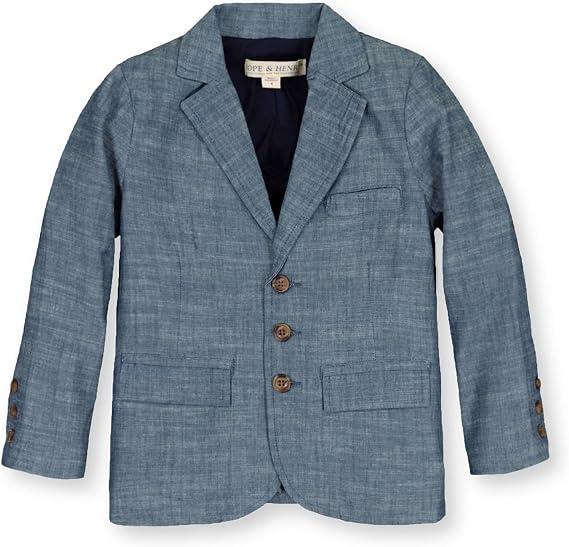 Hope & Henry Boys' & Kids' Seersucker Suit Jacket, Lightweight Organic Cotton Blazer for Easter, Weddings, Spring & Summer