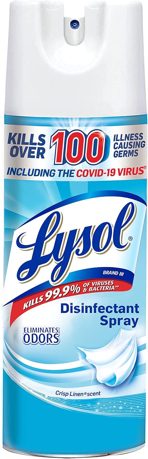 Lysol Disinfectant Spray, Sanitizing and Antibacterial Spray, For Disinfecting and Deodorizing, Crisp Linen, 12.5 Fl. Oz