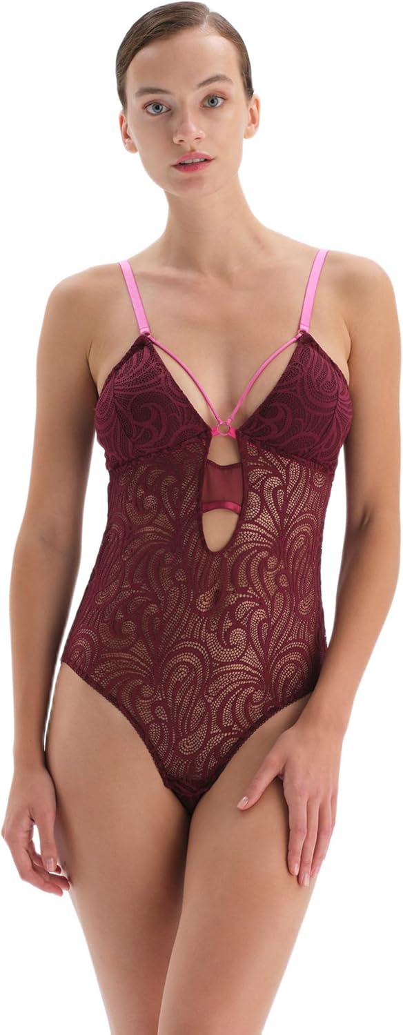 Dagi Kadın Dekolteli Dantelli Bodysuit, Örme
