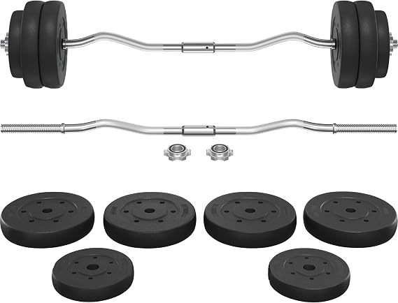 Yaheetech 30KG/25KG/20KG Adjustable Barbell Weight Set Strength Training