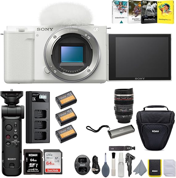 Sony Alpha ZV-E10 APS-C Interchangeable Lens Mirrorless Vlog Camera Bundle