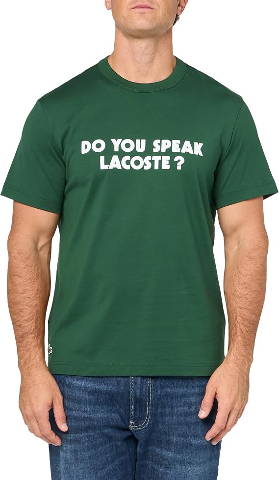 Lacoste Unisex Adult Text Print Cotton T-Shirt