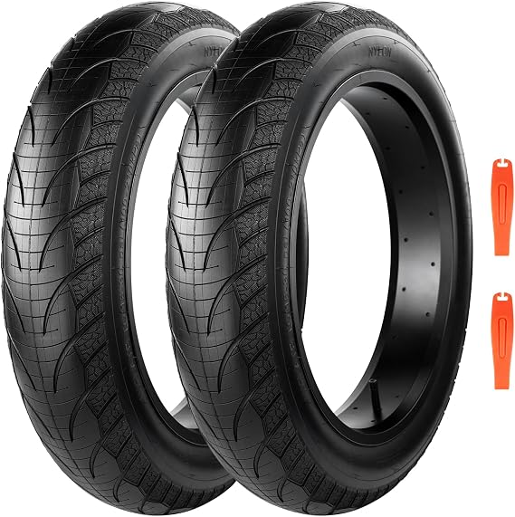 1/2 Pack Fat Tire for Mountain Bike Snow Bike Heavy Duty High Performance Wear Resistant 16"/20"/66cm x 4" Black/Brown/White
