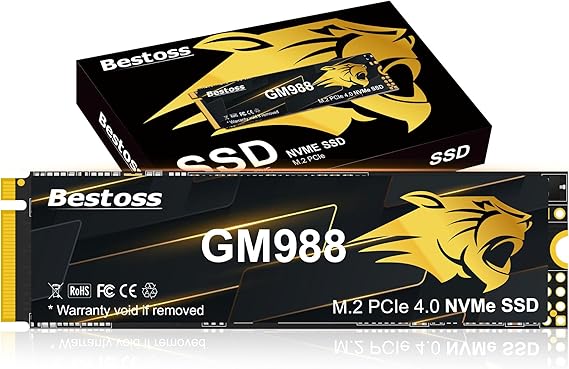 Bestoss M.2 2280 NVMe Internal SSD 1TB Gen4,Up to 7350MB/s, SLC Cache & HMB | For PS5/PC/Laptop, Tailored for Gamers, Video Editors, High-End Creators, and AI Developers Demanding Blazing-Fast Speed