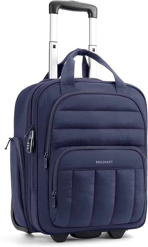 BAGSMART 16 inch Small Underseat Carry on Luggage, Suitcase with Wheels