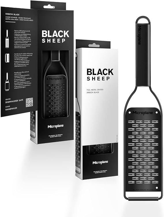Microplane Kitchen Grater Ribbon Blade with a Stainless-Steel Blade - Made in USA, for Parmesan, Apple, Carrot, Zucchini & Chocolate from The Black Sheep Series