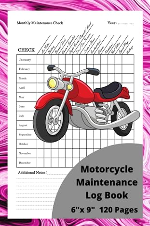 Motorcycle Maintenance Log Book: Service and Repair Record Book For All Motorcycles 6"x 9 , 120 Pages"