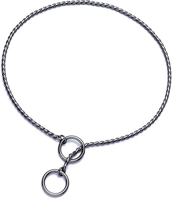 Mile High Life | Dog Training Collar | Curb Chain Collar | Chrome Copper Slip Lead | P Ring Collar | Choke Collar 14in35cm-3.0mm