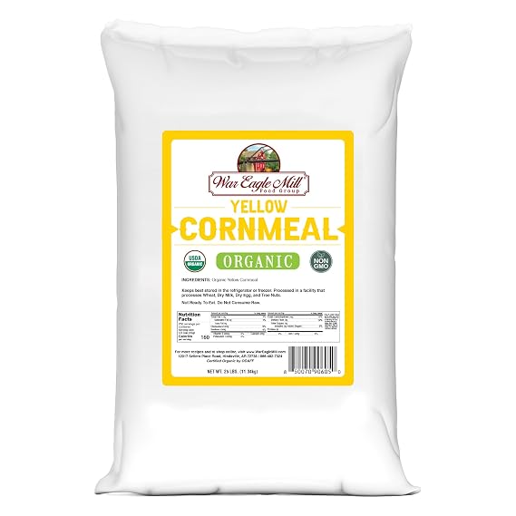 War Eagle Mill Organic Stoneground Yellow Cornmeal, 25 Pounds