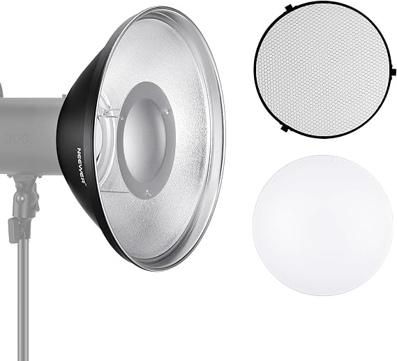 NEEWER 12"/30cm Metal Beauty Dish Bowens Mount Reflector Kit, LD30
