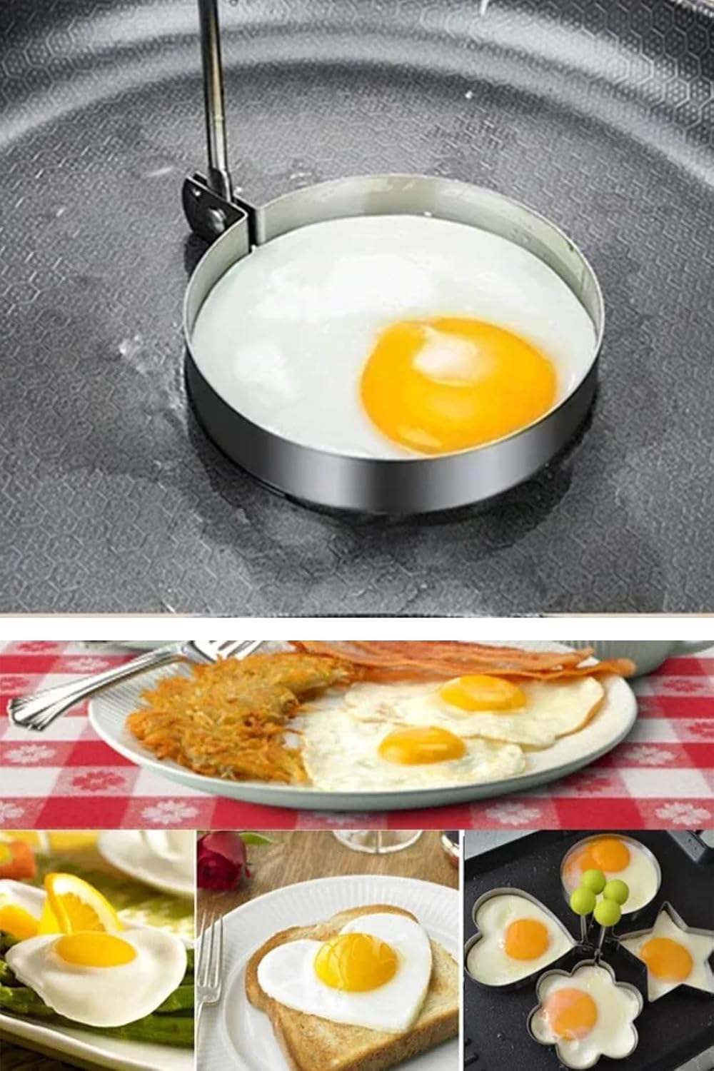 Chermik Metalik Daire Şeklinde Omlet Yumurta ve Krep Kalıbı
