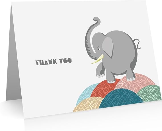 Elephant Thank You Cards (24 Cards and Envelopes) Elephant Cards